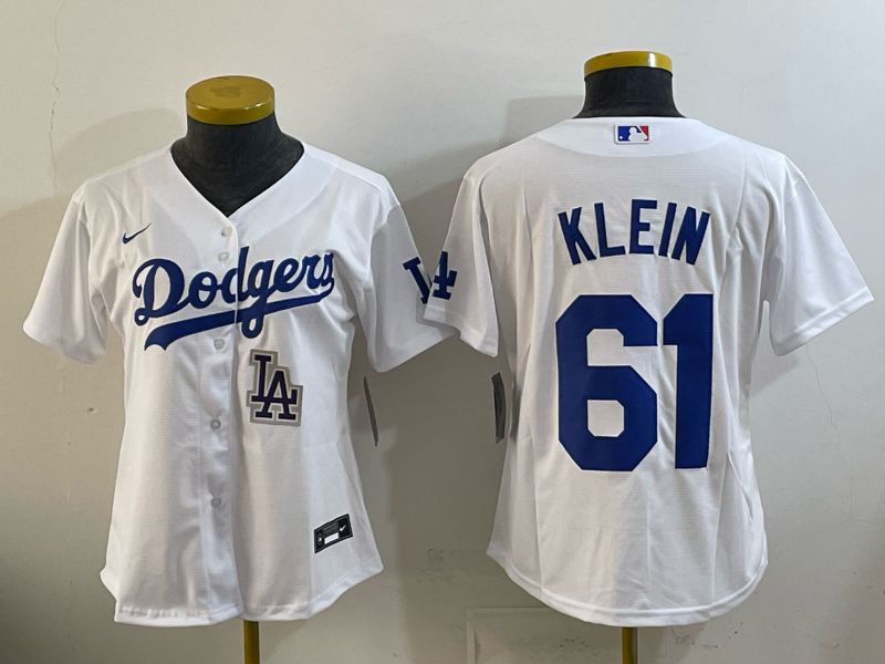 Women 2025 Nike Toronto Blue Jays #61 Klein White Game MLB Jersey 04